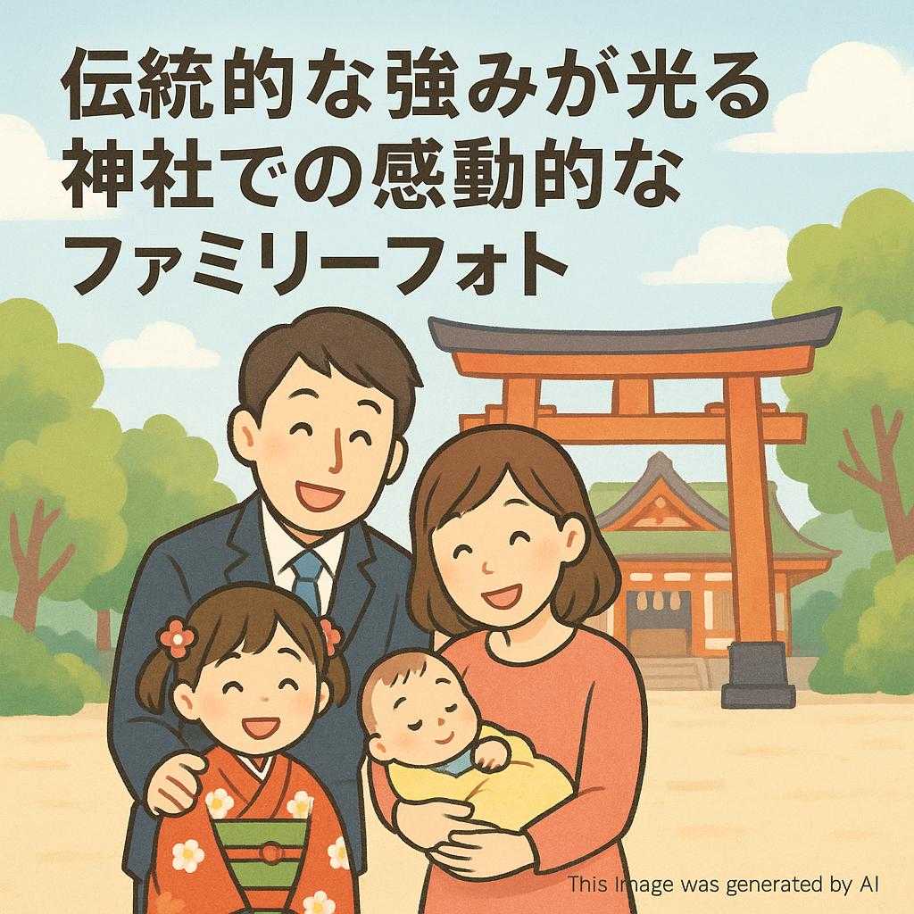 伝統的な強みが光る神社での感動的なファミリーフォト