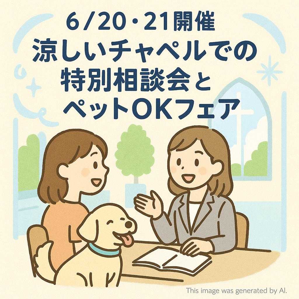 6/20・21開催 涼しいチャペルでの特別相談会とペットOKフェア