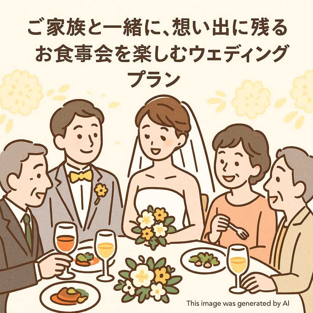 ご家族と一緒に、想い出に残るお食事会を楽しむウェディングプラン