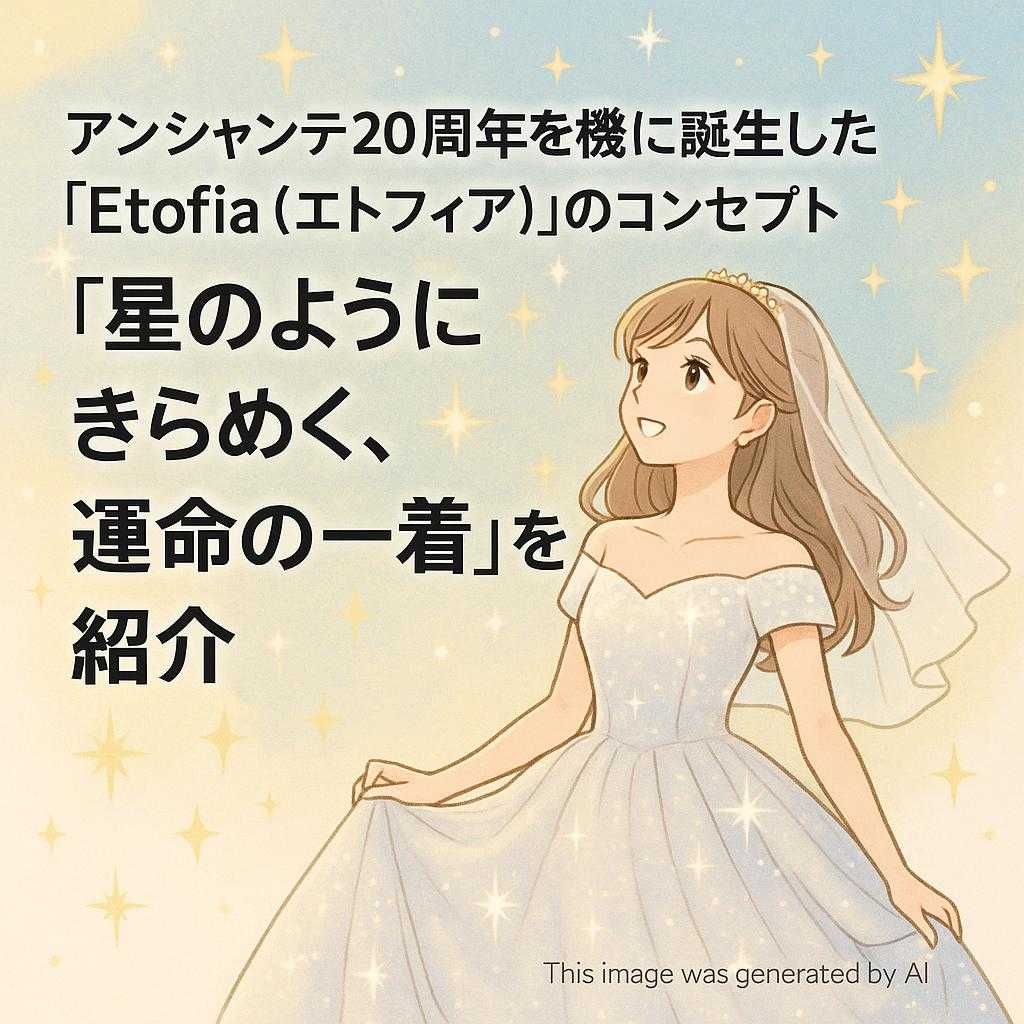 アンシャンテ20周年を機に誕生した「Etofia(エトフィア)」のコンセプト「星のようにきらめく、運命の一着」を紹介