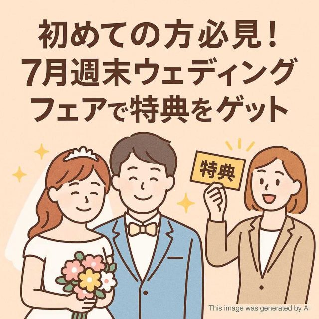 初めての方必見！7月週末ウェディングフェアで特典をゲット