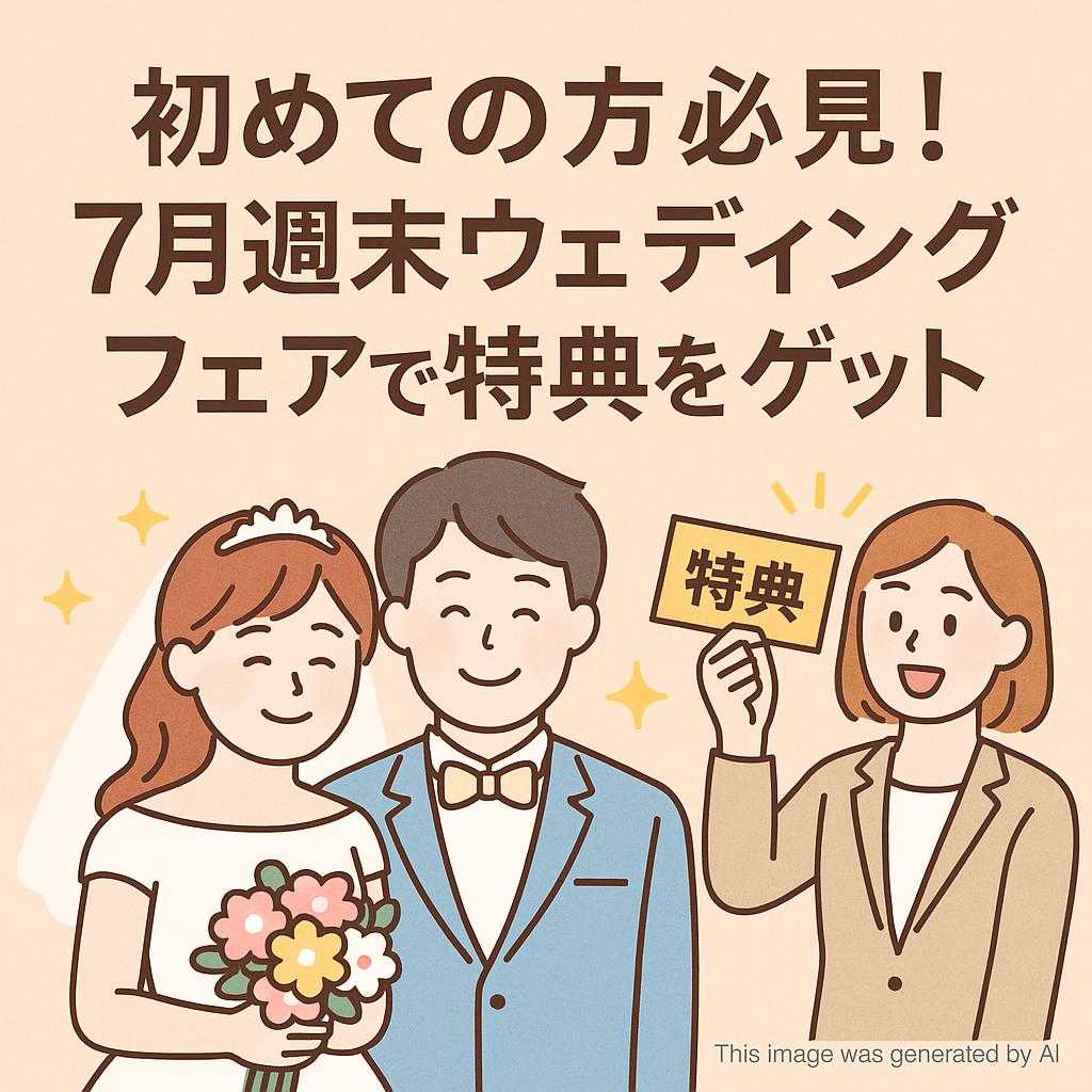 初めての方必見!7月週末ウェディングフェアで特典をゲット