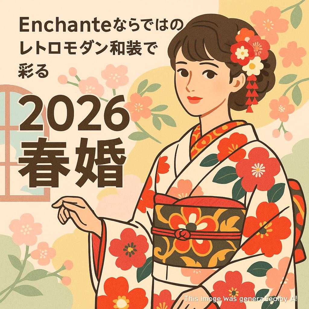 Enchanteならではのレトロモダン和装で彩る2026春婚