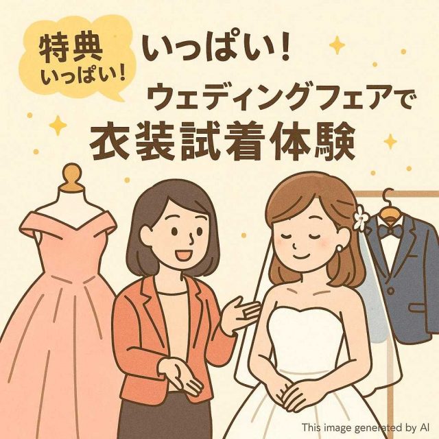 特典いっぱい！7月のウェディングフェアで衣装試着体験