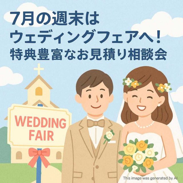 7月の週末はウェディングフェアへ！特典豊富なお見積り相談会