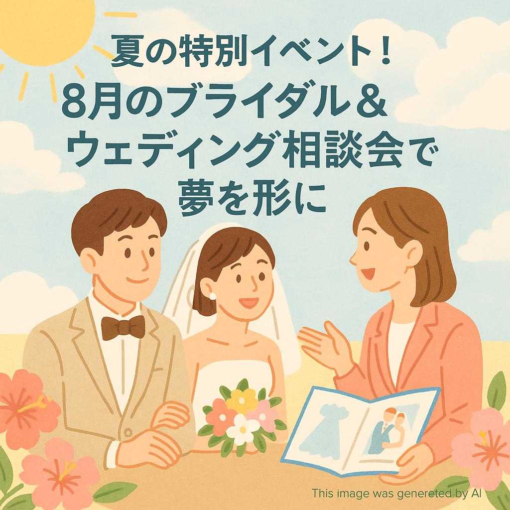 夏の特別イベント！8月のブライダル＆ウェディング相談会で夢を形に