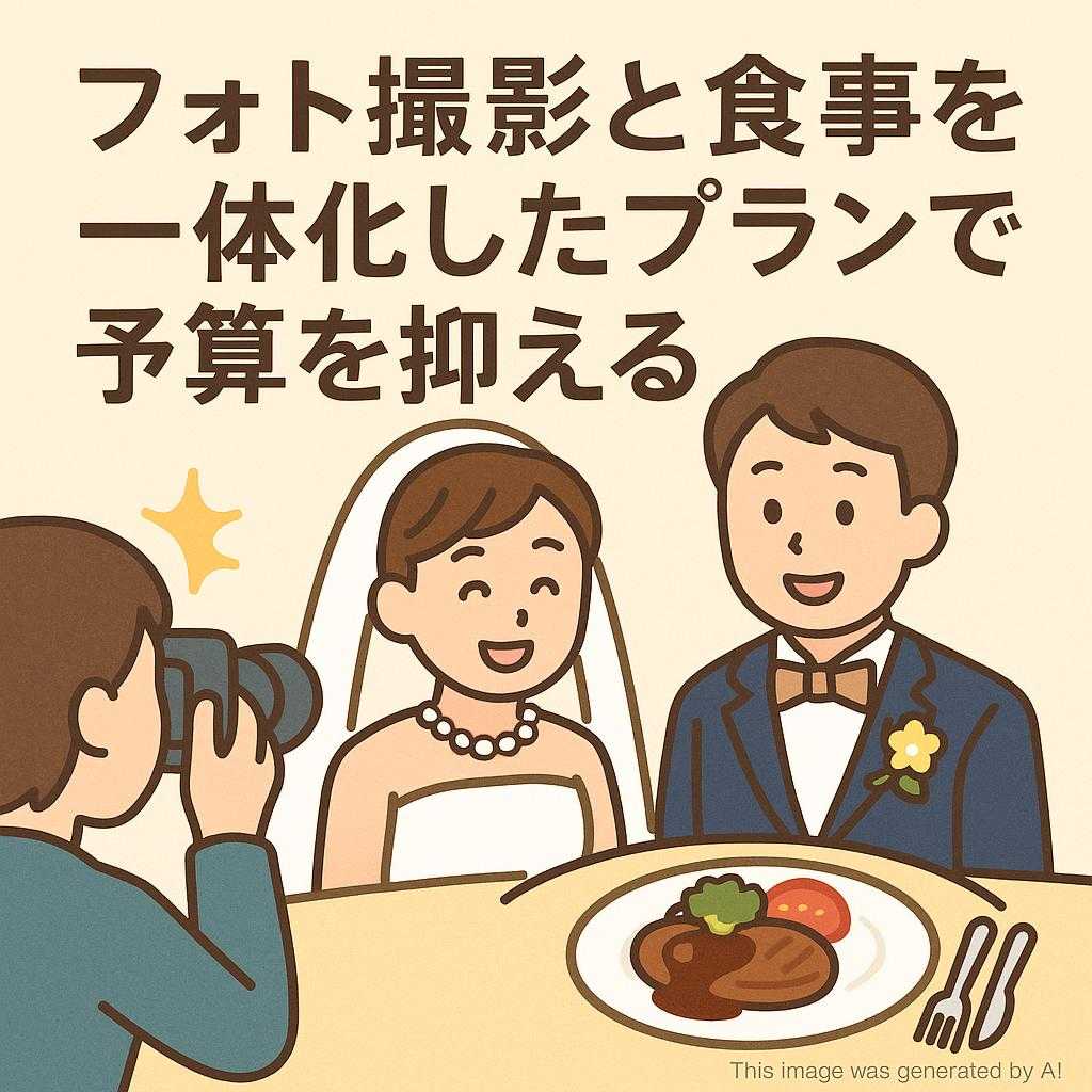 フォト撮影と食事を一体化したプランで予算を抑える