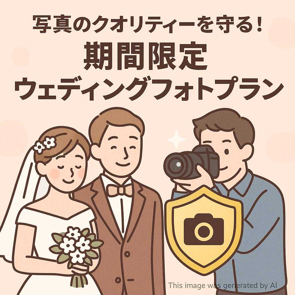 写真のクオリティーを守る！期間限定ウェディングフォトプラン