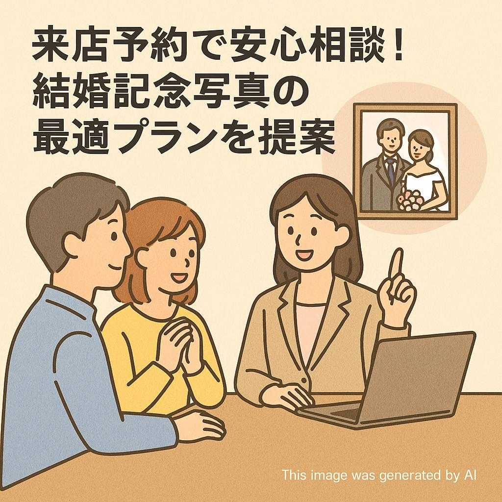 来店予約で安心相談！結婚記念写真の最適プランを提案