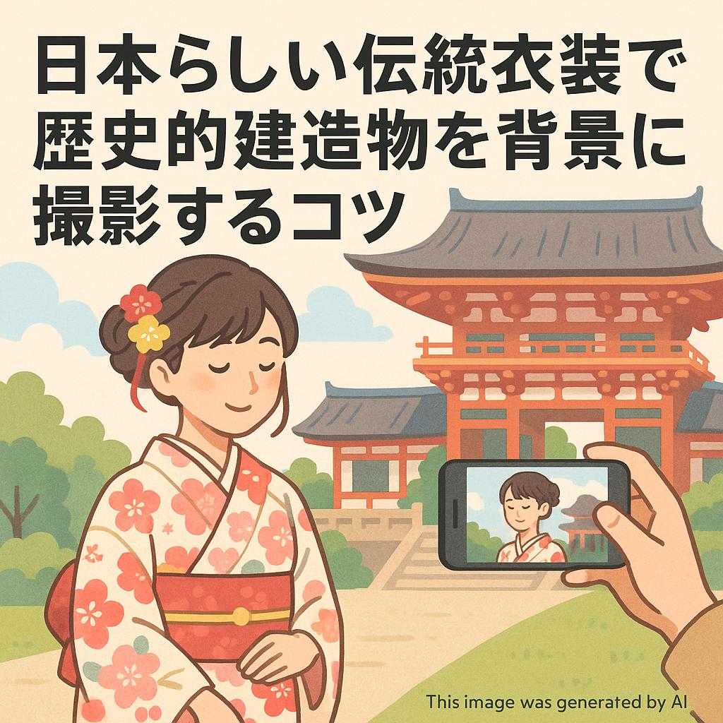 日本らしい伝統衣装で歴史的建造物を背景に撮影するコツ