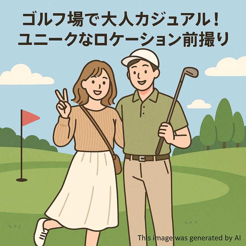 ゴルフ場で大人カジュアル！ユニークなロケーション前撮り
