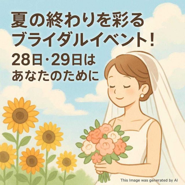 夏の終わりを彩るブライダルイベント！28日・29日はあなたのために