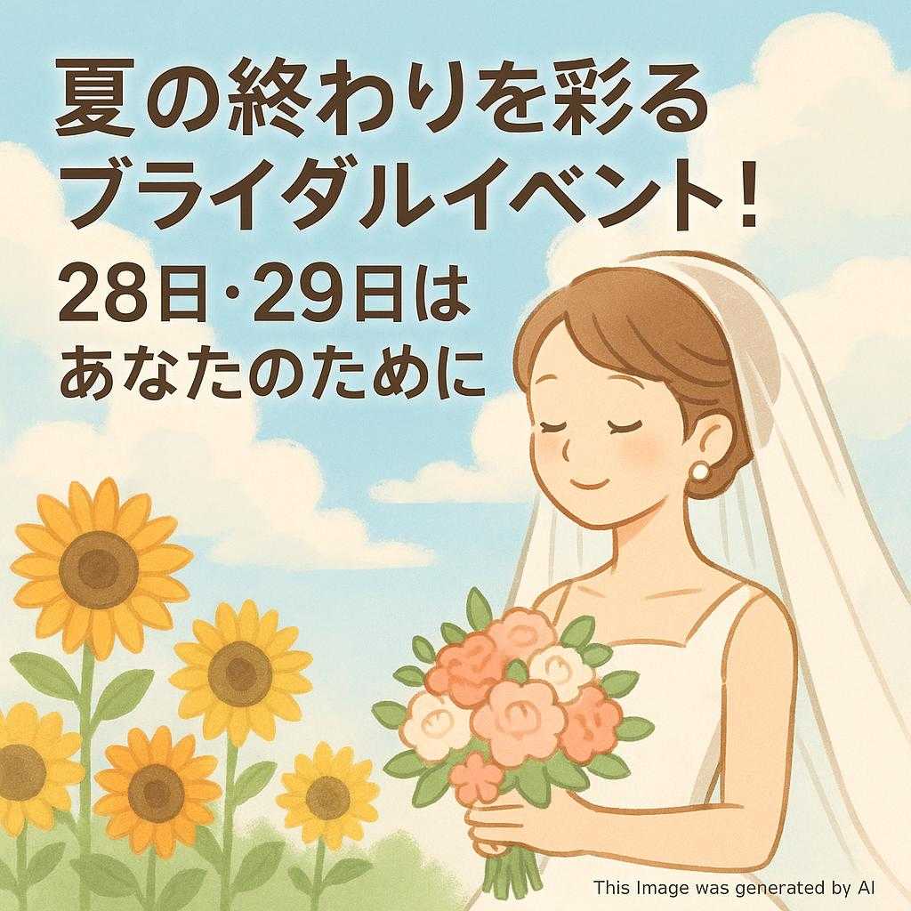 夏の終わりを彩るブライダルイベント!28日・29日はあなたのために