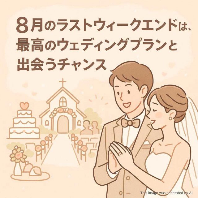 ８月のラストウィークエンドは、最高のウェディングプランと出会うチャンス