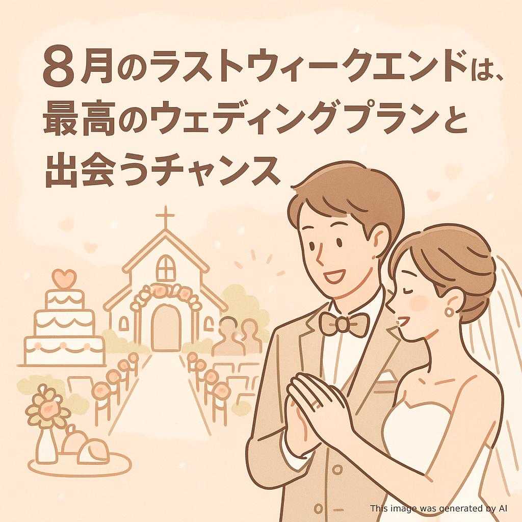 ８月のラストウィークエンドは、最高のウェディングプランと出会うチャンス