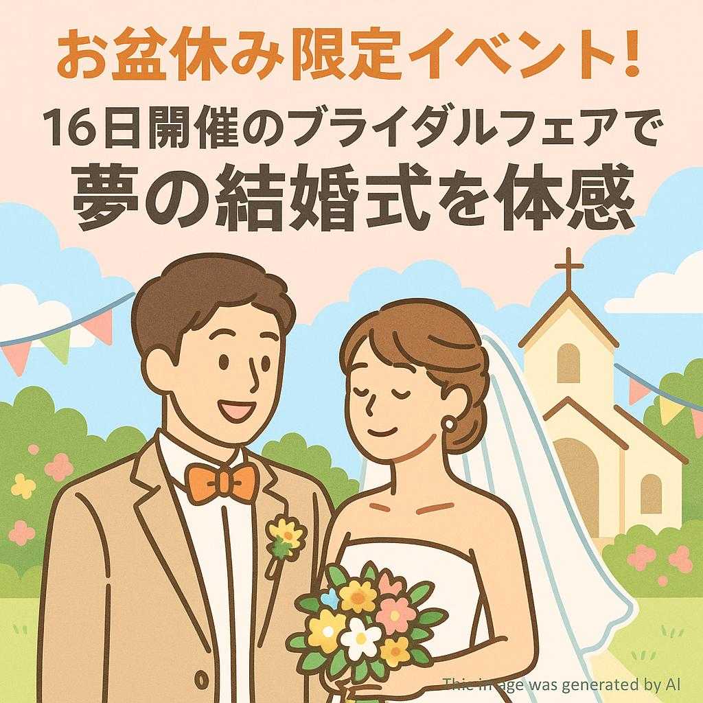 お盆休み限定イベント!16日開催のブライダルフェアで夢の結婚式を体感