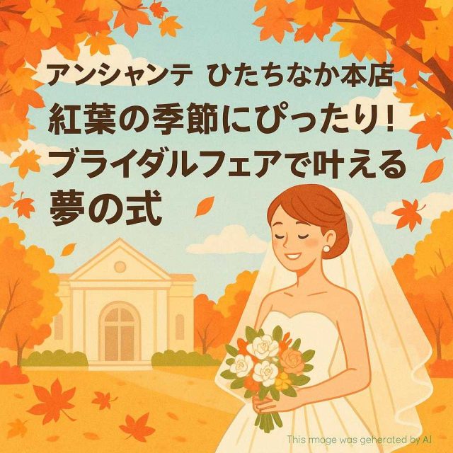 アンシャンテひたちなか本店紅葉の季節にぴったり！ブライダルフェアで叶える夢の式