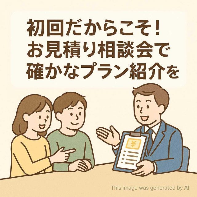 初回だからこそ！お見積り相談会で確かなプラン紹介を