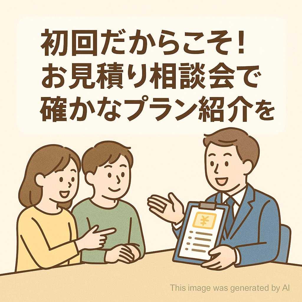 初回だからこそ!お見積り相談会で確かなプラン紹介を