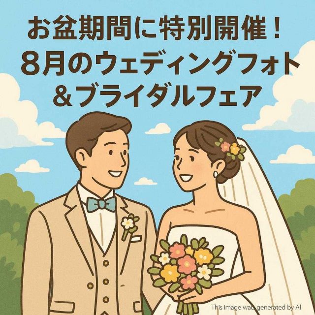 お盆期間に特別開催！8月のウェディングフォト＆ブライダルフェア