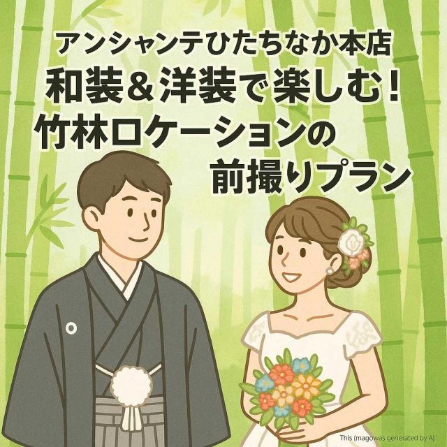 アンシャンテひたちなか本店和装＆洋装で楽しむ！竹林ロケーションの前撮りプラン