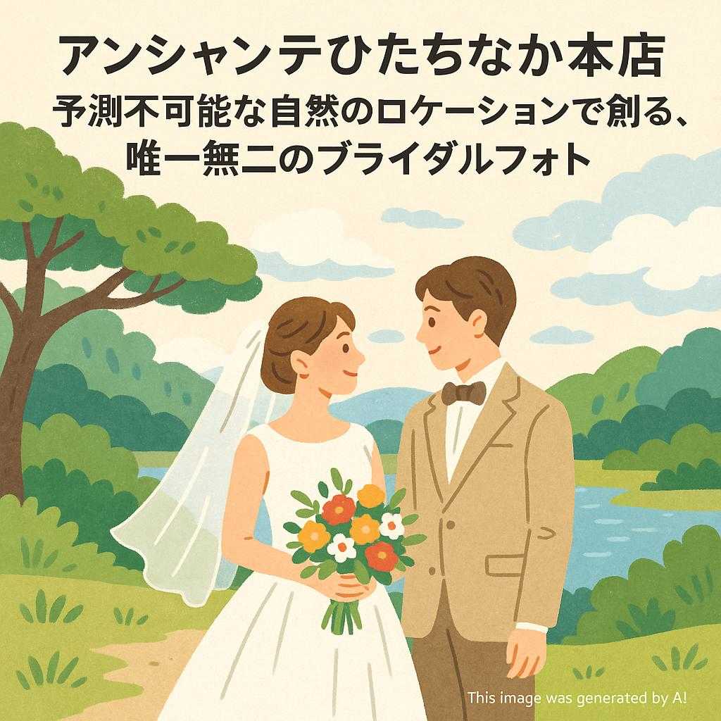 アンシャンテひたちなか本店 予測不可能な自然のロケーションで創る、唯一無二のブライダルフォト