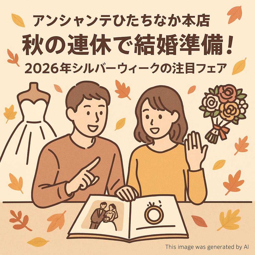 アンシャンテひたちなか本店 秋の連休で結婚準備！2026年シルバーウィークの注目フェア