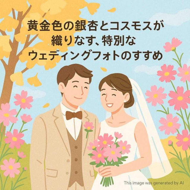 黄金色の銀杏とコスモスが織りなす、特別なウェディングフォトのすすめ