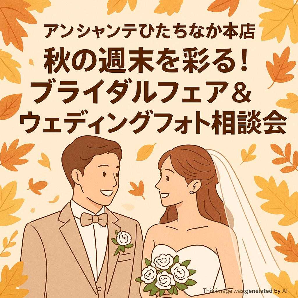 アンシャンテひたちなか本店 秋の週末を彩る！ブライダルフェア＆ウェディングフォト相談会