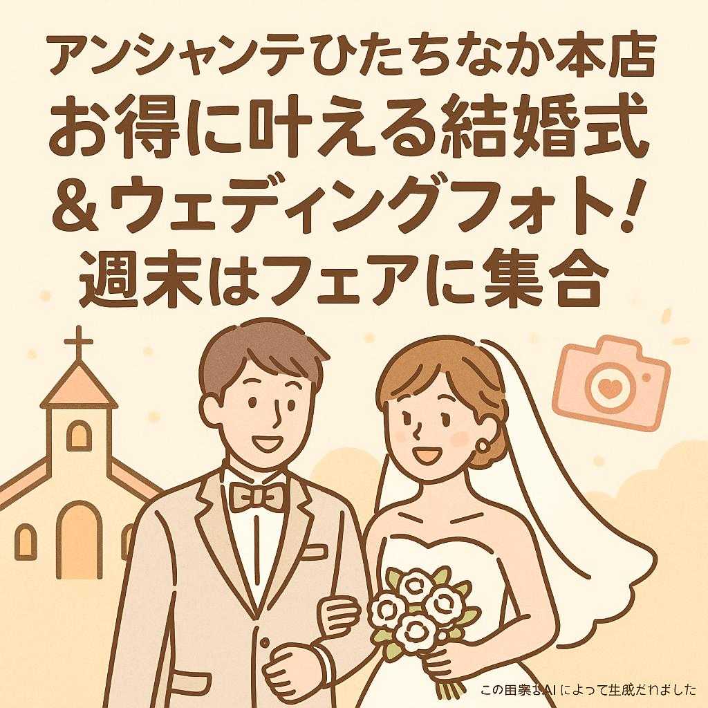 アンシャンテひたちなか本店 お得に叶える結婚式＆ウェディングフォト！週末はフェアに集合