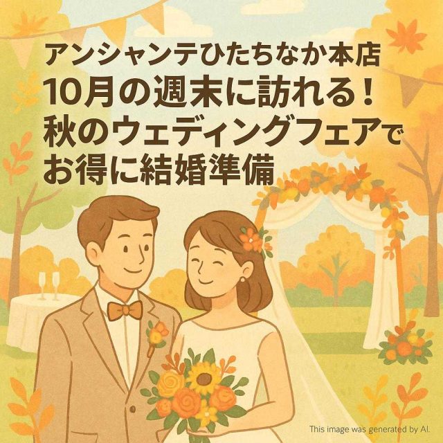 アンシャンテひたちなか本店 10月の週末に訪れる！秋のウェディングフェアでお得に結婚準備