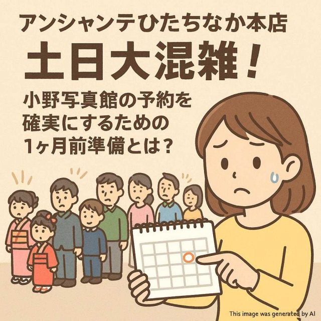 アンシャンテひたちなか本店 土日大混雑！小野写真館の予約を確実にするための1ヶ月前準備とは？