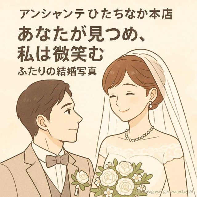 アンシャンテひたちなか本店 あなたが見つめ、私は微笑む ふたりの結婚写真
